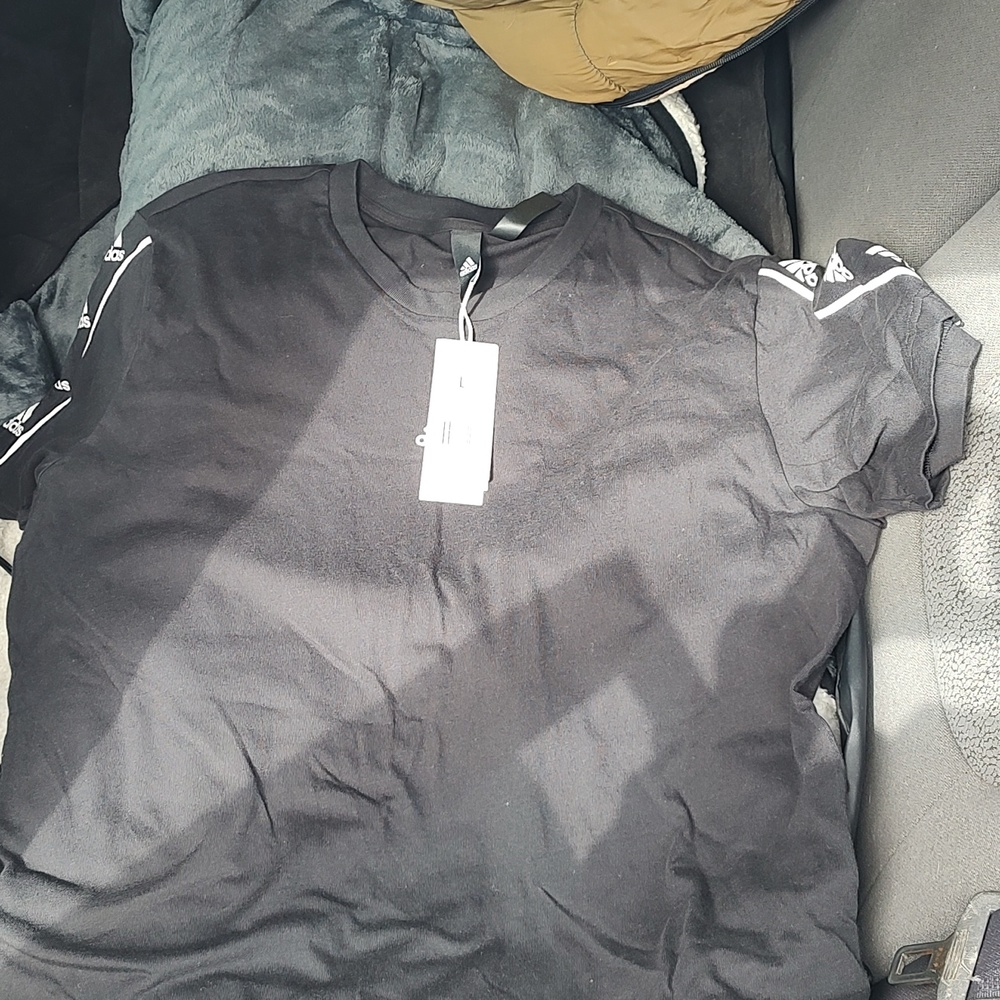 Men's black tea adidas size large